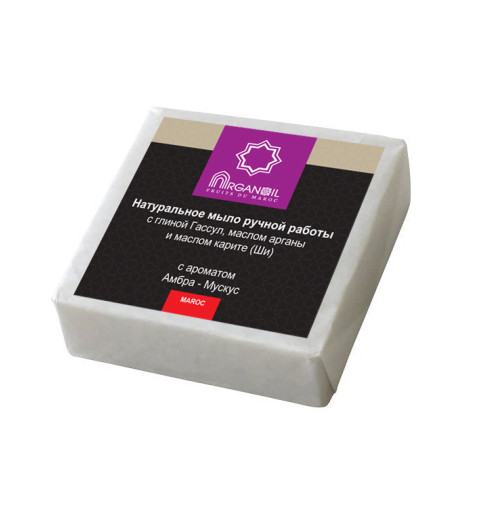 Diar Argana Arganoil Fruits Du Maroc / Мыло с глиной Гассул, маслом Арганы и карите (ши) с ароматом Амбра-Мускус, 100 г