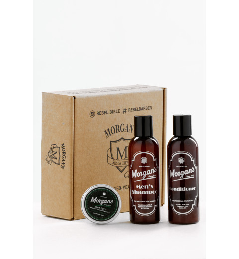 Morgans Подарочный набор шампунь, 100 мл + кондиционер, 100 мл + матовая паста, 30 мл